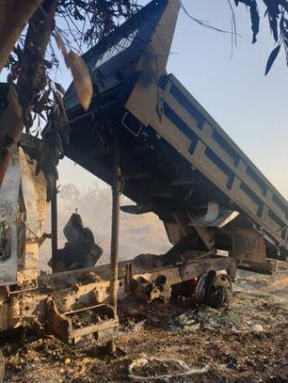 Al-Asad Airbase disguised launcher tubes side-on, March 3, 2021